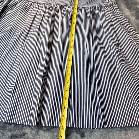 Gap Sz 12 100% Cotton Blue White Striped Skirt Nautical Full Blue A-Line Lined - Picture 13 of 15